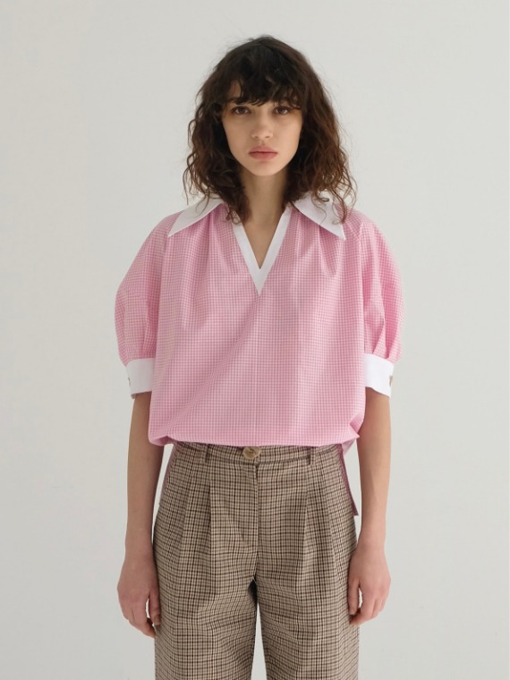 [FINAL SALE] COCO COLLAR BLOUSE_PINK